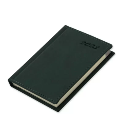 Fis 2023 Pocket Diary Italian Pu English Sewn Cover Green -FSDI11EN23GR