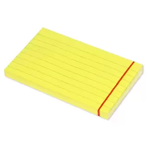 FIS Sticky Note Pad, 3X5 inches, Pack of 12, Ruled Neon Yellow -FSPO3X5RNYL