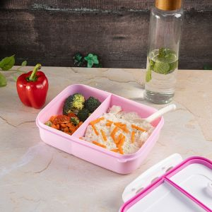 Royalford Air Tight Lunch Box - Plastic - Pink - RF4398PN
