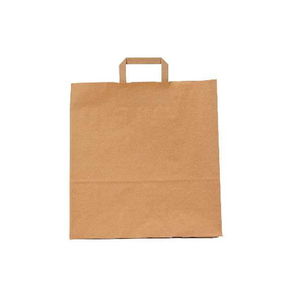 Kraft Brown Paper Bag Flat Handle 38x14x40 cm 25 Pieces