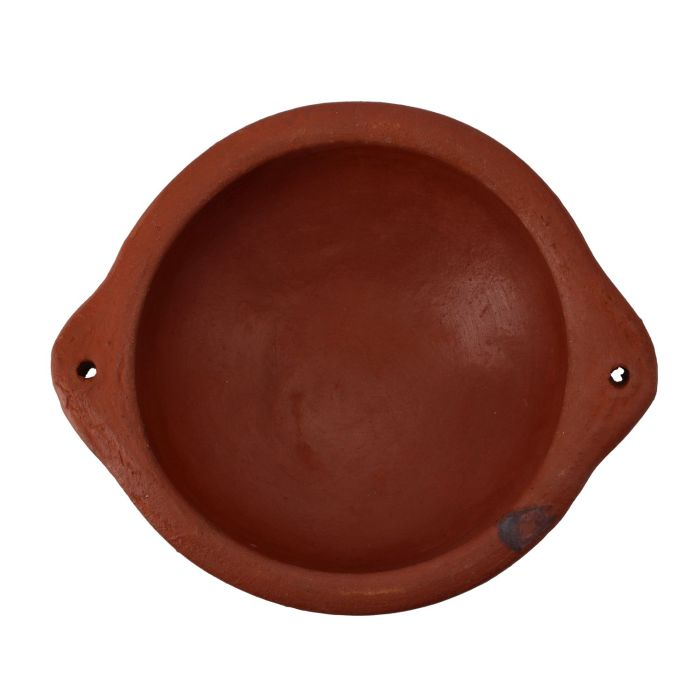 Fry Pot, Handmade Clay Cookware, RF10590 | Non-Toxic & Eco-Friendly | Can Be Used On Gas Stove Or Open Fire | Earthen Pot/ Clay Pot For Curry, Sambar, Rice, Sweet Dishes