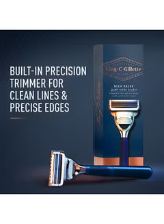 King C Neck Razor, Designed For Shaving, The Sensitive Skin Of Your And Cheeks With Sharpest, Stainless Steel Platinum, Coated Blades