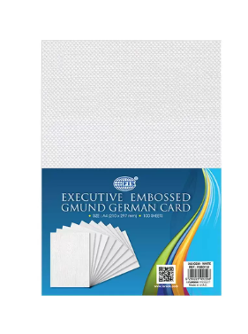 100-Piece FIS Executive Embossed Gmund Card, 200GSM, A4 White - FSBD732