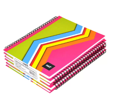 LIGHT Pack of 5 Design Spiral Hard Cover Note Book Single Line,9X7 Inches (22.86 X 20.32 CM),100 Sheets -LINBS971001404