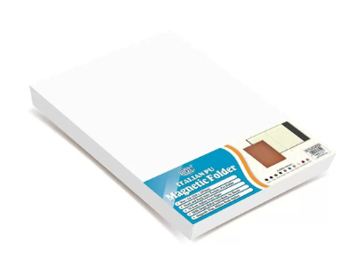 FIS Magnetic Folder Italian PU Cover with Writing Pad, Ivory Paper, A4 Size, Single Ruled 96 Sheets with Gift Box, Light Brown Color - FSMFEXNBA4LBR