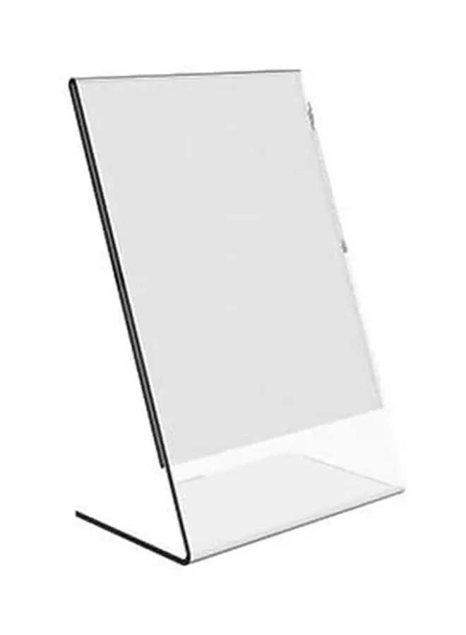Partner A4 Vertical L Shape Card Stand Clear