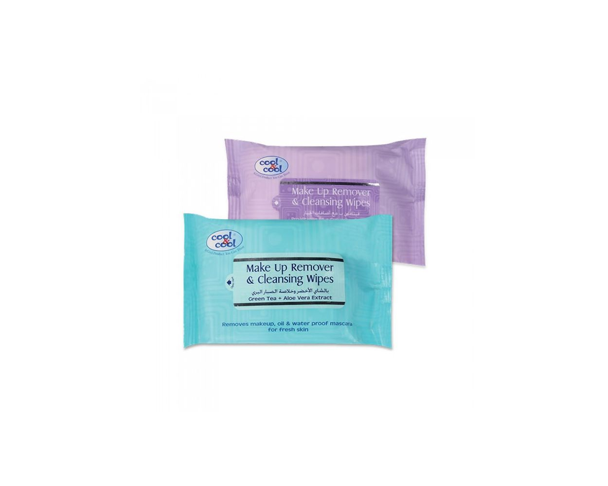COOL & COOL MAKE UP REMOVER & CLEANSING WIPES 25'S