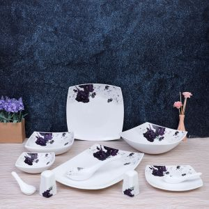 Royalford 71Pcs Opal Ware Dinner Set - Opalware - White - RF9757