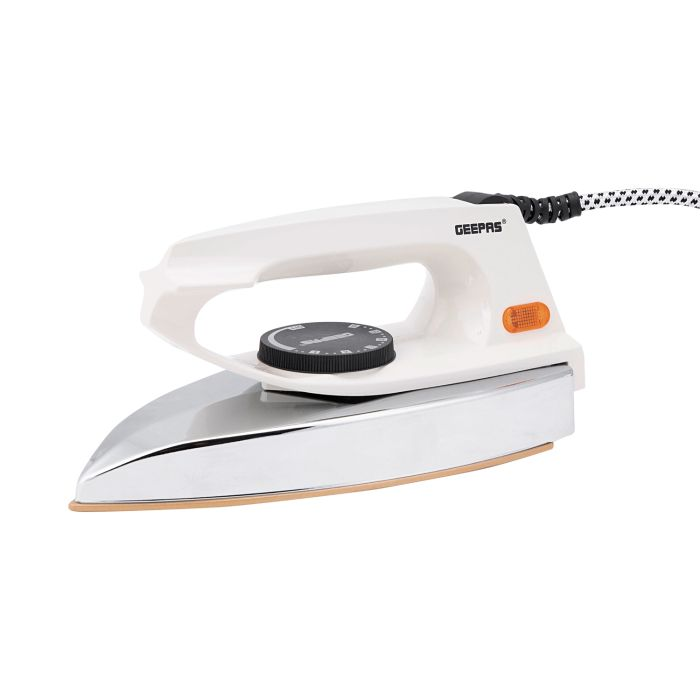 Geepas GDI7729 1200W Automatic Dry Iron - 60 Micron Teflon Sole Plated, Big Fabric Guide & Pilot Indicator |Overheat Protection | 2 Years Warranty