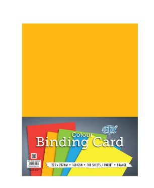 FIS Colored Binding Cards 160 gsm Pocket of 100 pieces - FSBD160225OR