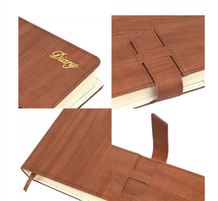 Fis 2024 A5 Diary English Vinyl Hard Sewn Cover Dark Brown -FSDI80E24DBR