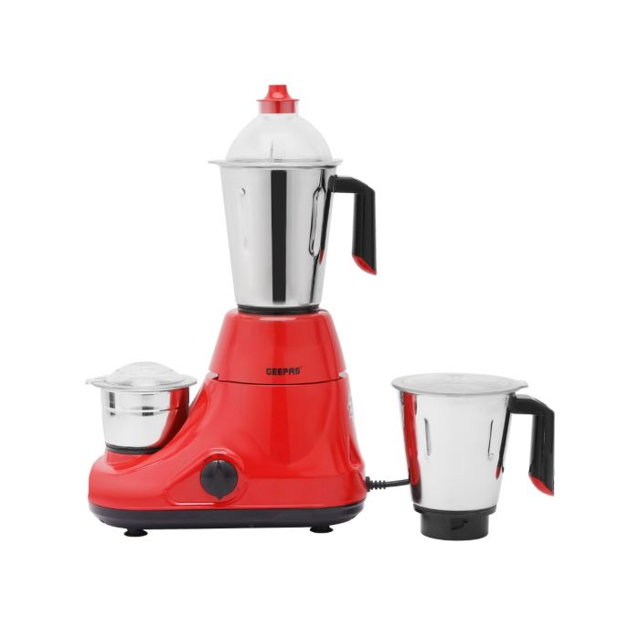 Geepas GSB5081 750W 3-In-1 Mixer Grinder - Multi-Functional Grinder, Stainless Steel Jars & Blades - 3 Speed |Perfect For Dry & Wet Fine Grinding Mixing Juicing