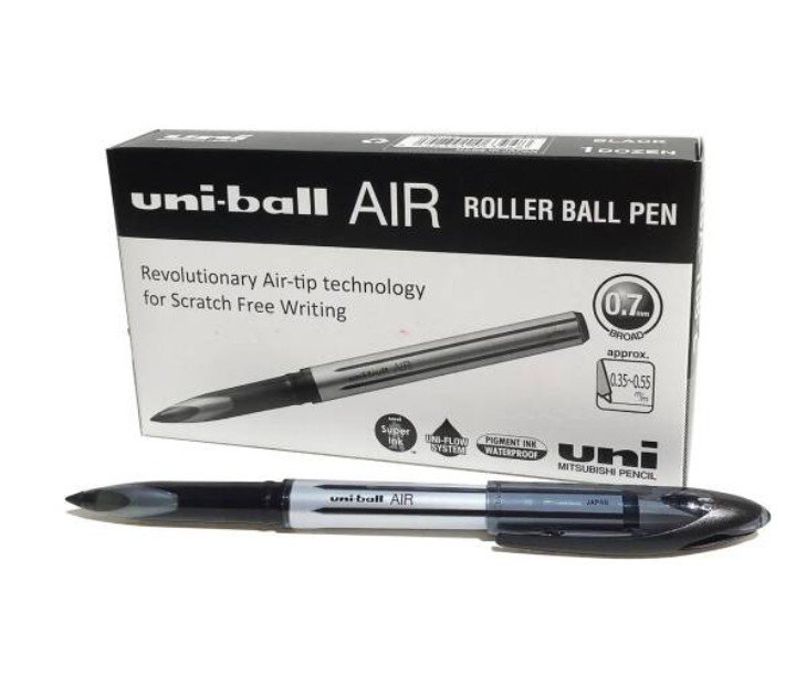 Uni-Ball UBA-188-L Roller Ball Pen Air-Tip 0.35-0.7mm, Black - 12Pcs/Pack