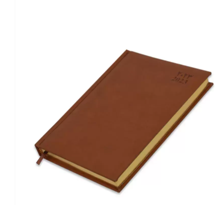 FIS Golden Diary 2023 (Arabic/English) A5, Italian PU, 1-Side Padded, Brown - FSDI20AEG23BR