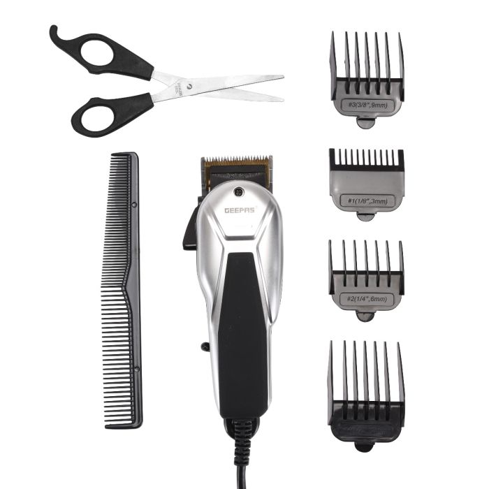 Geepas GTR8658 Ac Hair Clipper - Hair Clipper, Home Clipper With Copper Motor Coil, Durable, Steel Blades & Adjustable Lever | Ideal For Long & Short Hairs | 2 Years Warranty