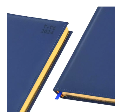 FIS Golden A5 Diary 2024 (Arabic/English) Blue - FSDI26AEG24BL