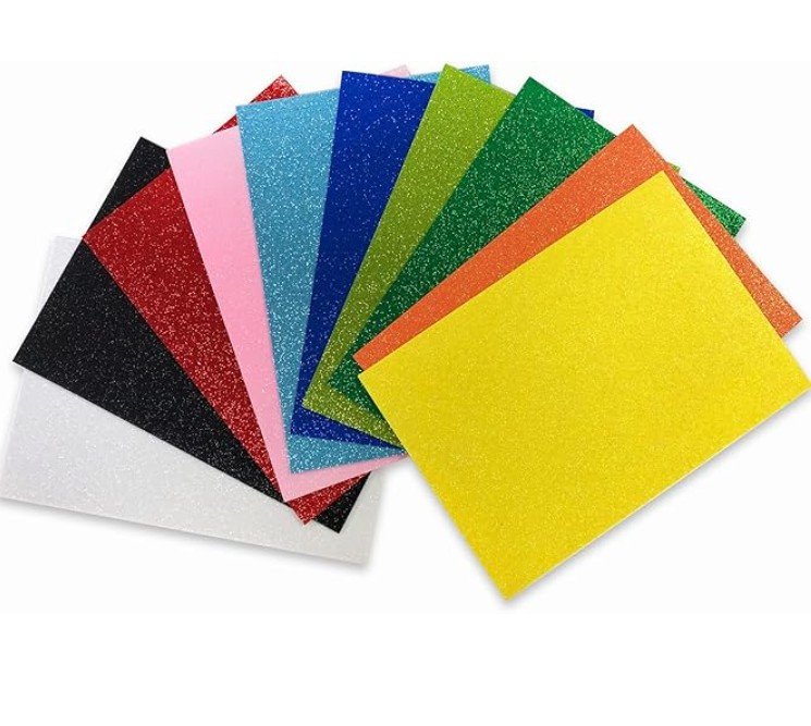 Glitter Eva Foam Sheet A4 with Sticker, 21x29cm 2mm (10pcs/Pack) - Assorted Color