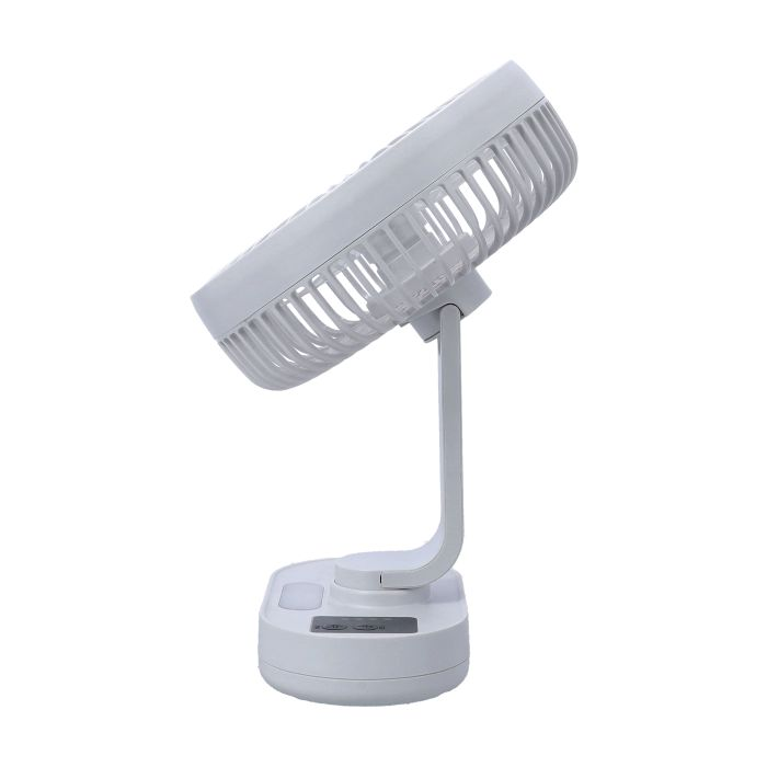 8-Inch Rechargeable Fan With Night Light, GF21157 | 3 Speed Settings | Rechargeable Lithium Battery With 9hrs Working | 3 Blade Fan With Adjustable Head