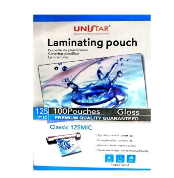 UNISTAR A3 LAMINATING SHEET 125MIC 100PCS