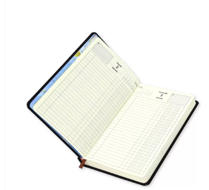 FIS French Diary 2024, Bonded Leather 1-Side Padded, Round Corner, Burgundy - FSDI29FRB24BU