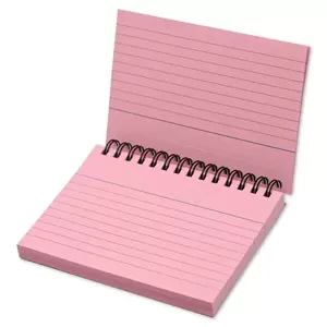 FIS Ruled Record Card 180 GSM 5X3 Inch Double Loop Spiral 50 Sheets Pink -FSIC53-180SPPI