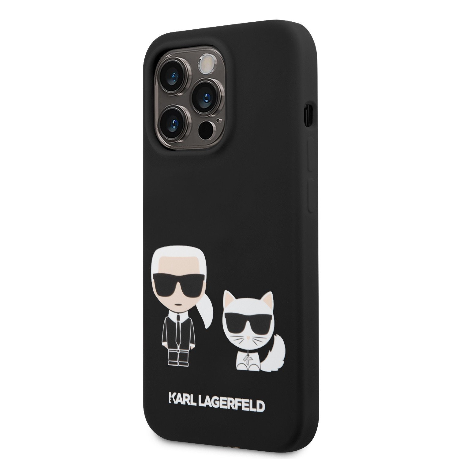 Karl Lagerfeld Liquid Silicone Karl & Choupette Case for iPhone 14 Pro Max (6.7") - Black