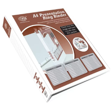 FIS Presentation Binder 3D Ring, A4 Size, 45mm Ring Size, 2.50 Inch Spine Colonne - FSBD345DPB
