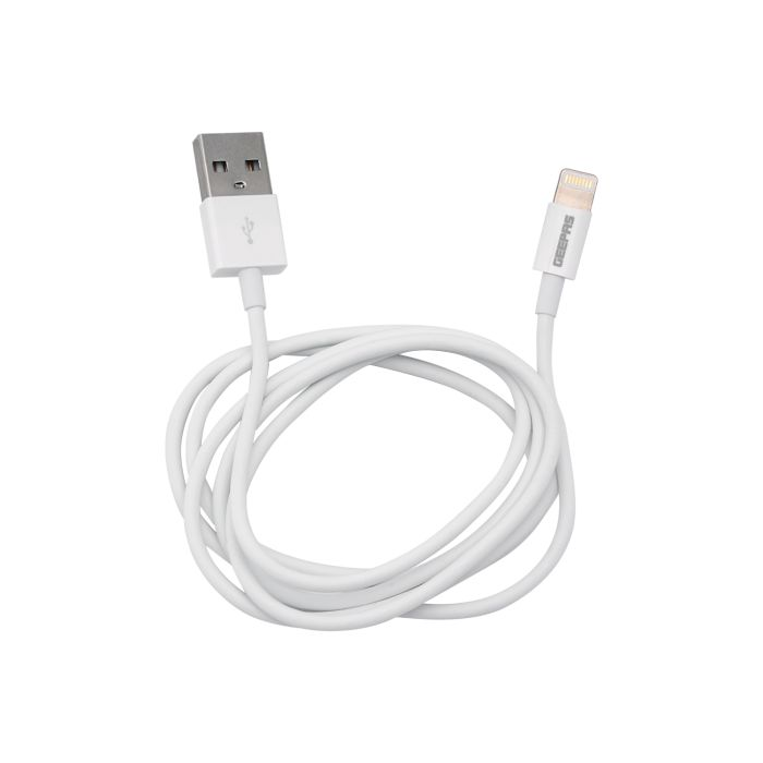 Geepas Lightning Cable1M 5V - IPhone Charger Cable, USB Fast Charging Cable For IPhone 7 Plus/ 7/ 6s/ 6 Plus/ 5c/ Ipad Pro/ Ipad Air And Other Apple Models - White