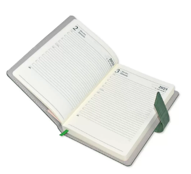 Fis 2023 A5 Diary English Vinyl Hard Sewn Cover Green -FSDI80E23GR