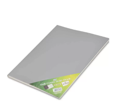 FIS PVC Soft Cover Note Book, Size A4, 5mm Square with Border 80 Sheets, Grey - FSNBPV5MMA480GY