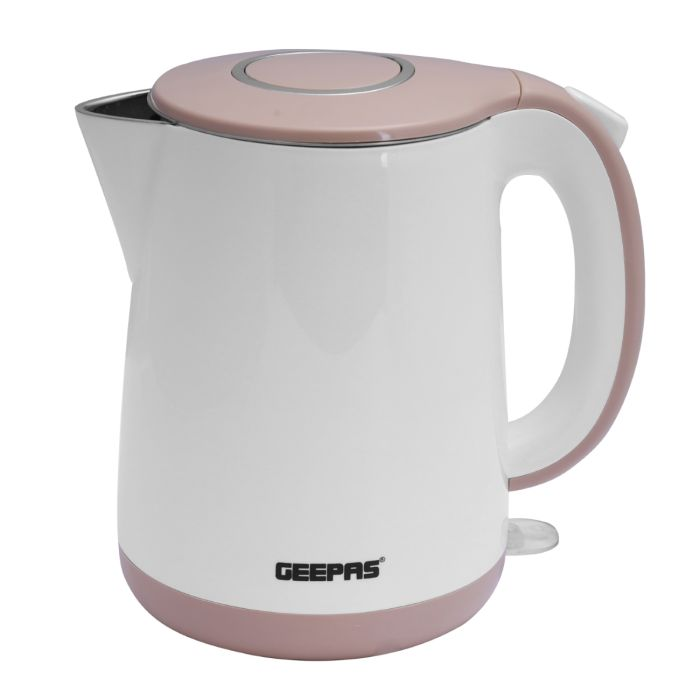 Geepas 2 Layer Electric Kettle 1.7L 1500W - Stainless Steel, Cordless Water Tea Kettle 1.7L With Double Wall, Auto Shut-Off & Boil-Dry Protection, |Ideal For Coffee, Tea, Milk, Water, Cappuccino & Mor