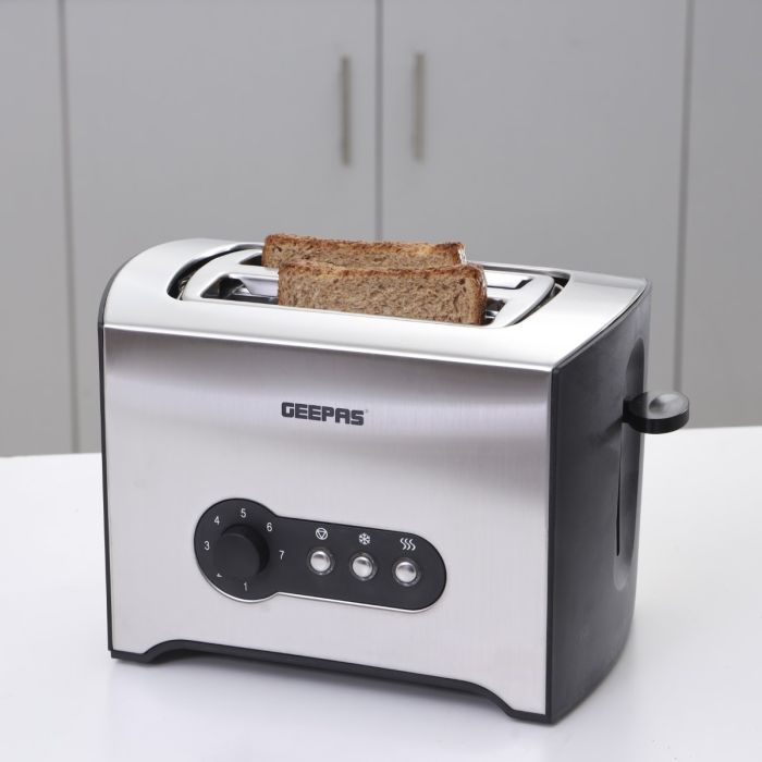 900W 2 Slice Toaster - Stainless Steel Bread Toaster With High Lift Function - Reheat/Cancel/Defrost Function & Removable Crumb Tray - Lift & Lock Function, Wide 2 Slots | 2 Year Warranty