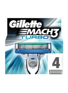 MACH3 Turbo, 4-Blades Razor, Grey/Silver/Blue