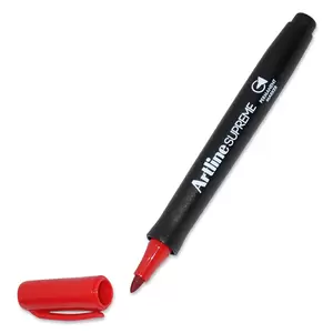 Artline Supreme Permanent Marker Pack of 12,1.0mm, Bullet, Red - ARMKEPF-700RE