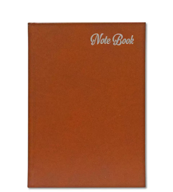 FIS Notebook Bonded Leather, Size A5, Offset White Paper, 70 GSM, 196 Pages, 8 mm Ruled, Hard Cover, Silver Gilded Edges, Colour Brown - FSNBHCA5GWHBLBR