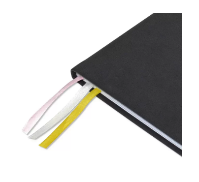 FIS Budget Planner with Elastic Pen Loop Italian PU, Size A5, White Paper, 100 GSM, 128 Pages, Hard Cover, Round Corners, Colour Black - FSORA5BPLANPBK