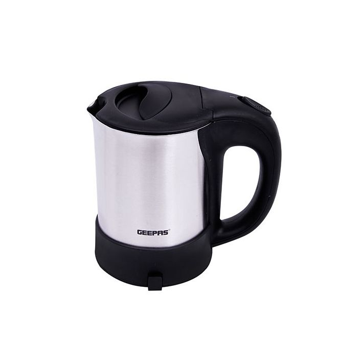 Geepas 0.5L Electric Kettle 1000W - Portable Design Stainless Steel Body | On/Off Indicator With Auto Cut Off | Fast Boil Water, Milk, Coffee, Tea | 2 Year Warranty
