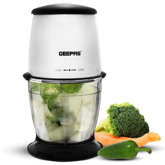 Geepas GMC42013UK 300W Mini Food Processor - 550ML Capacity, Stainless Steel Double Blade For Blending & Chopping - Food Chopper Shredder, Perfect For Salads, Salsa, Pesto, Curry Pastes & More - 2 Yea