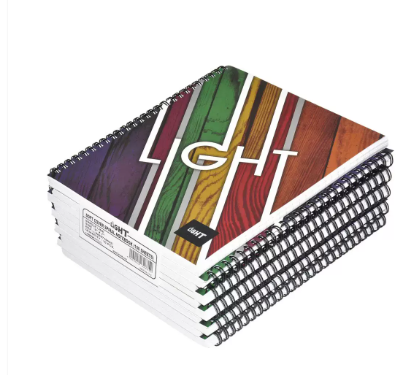 LIGHT Pack of 10 Spiral Soft Cover Notebook, Single Line, 9X7 Inches (22.86 X 20.32 CM), 100 Sheets -LINB971603S