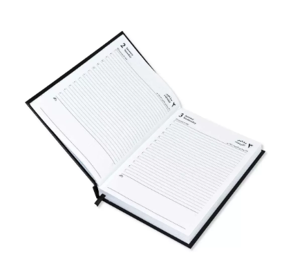 Fis 2024 A5 Diary,Vinyl, (Arabic/English) Hard Cover Black -FSDI21AE24BK