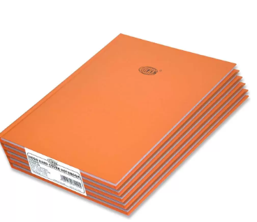 5-Piece FIS Neon Hard Cover Notebook Single Line A4, 100-Sheets, Saffron - FSNBA4N240