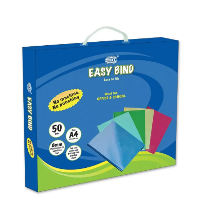 FIS Easy Bind 50 Sets, 8mm Plastic Bars, A4 (210 x 297 mm) Size - FSBD269