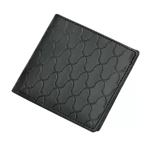 FIS Italian PU Bifold Design Wallets Polyurethane For Men, ID Card Window, 6 Card Slots, 2 Sideways Pockets, Divided Bill Compartments, Black Colour, Closed Size 100 x 105 mm - FSPQBKD1