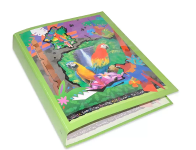 Pack of 48 Birds Printed A4 2-D Ring Binder Green/Red/Yellow
