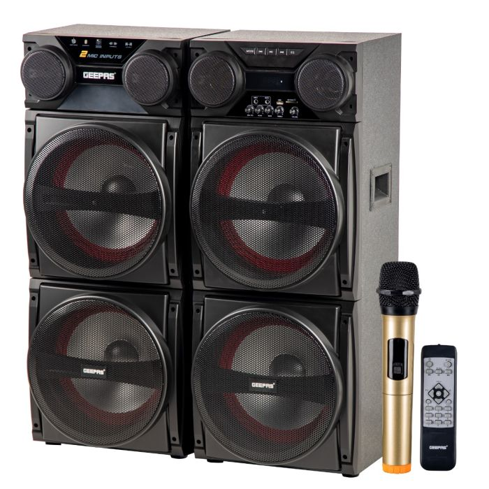 Hi-Fi Speaker System, Remote Control , GMS8517 | USB/SD/FM/BT, And MIC/AUX Input | 80000W PMPO | RGB Light On Woofer Grill | LED Light On The Treble