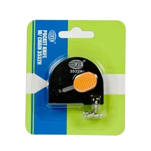 FIS 24 PC POCKET MINI CUTTER WITH CHAIN PUSH LOCK BLISTER CARDS_FSCU3532H