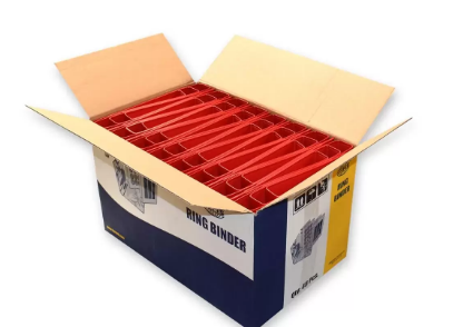 Pack of 48 2-Ring Polypropylene A4 Binder Red