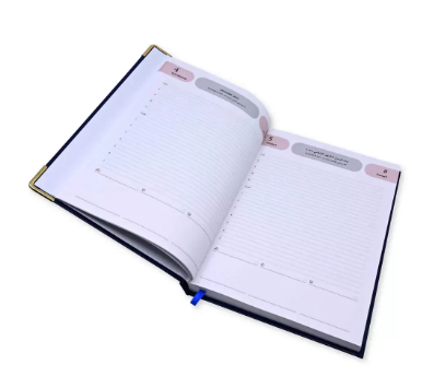 FIS Agenda Diary 2024 (Arabic/English) 1-Side Padded, Gold Corners, Blue - FSDI75AEVG24BL
