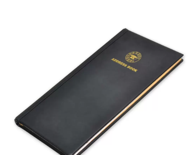 FIS Address Book English with PVC Cover, with Gilding, 115 x 240 mm Size, 60 Sheets - FSAD11.524EG