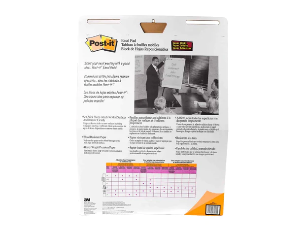 3M Post-It Self-Stick Easel Pad 561, Line Ruled Yellow, 25 x 30 in, 30sheets-pad